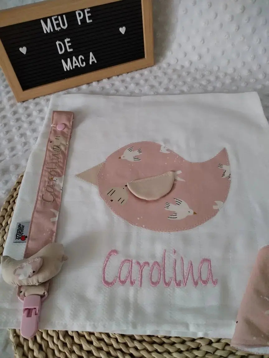 Fralda Personalizada Passarinho - Meu Pé de Maçã