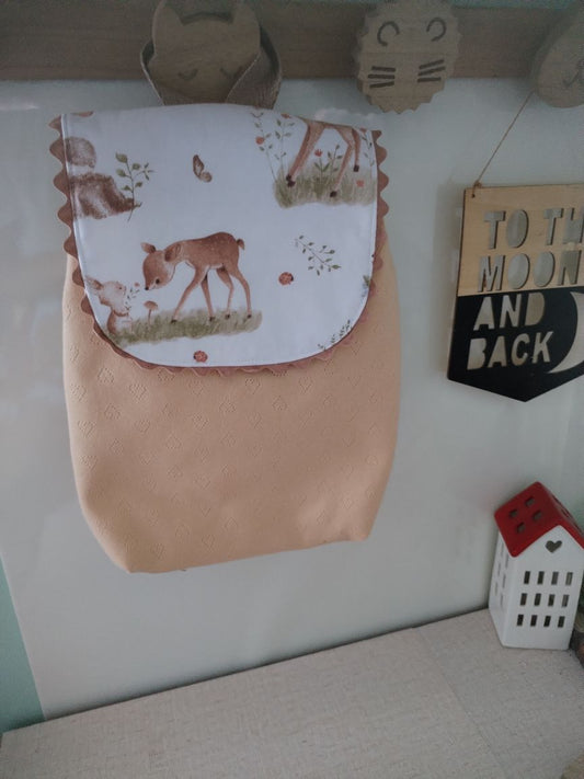 Mochila Infantil Bege com Ursinhos – Personalizada com Nome - Meu Pé de Maçã