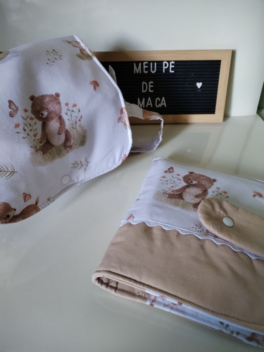 Pack Organiza e Vai - Bolsa para fraldas e toalhitas e Porta Documentos - Meu Pé de Maçã