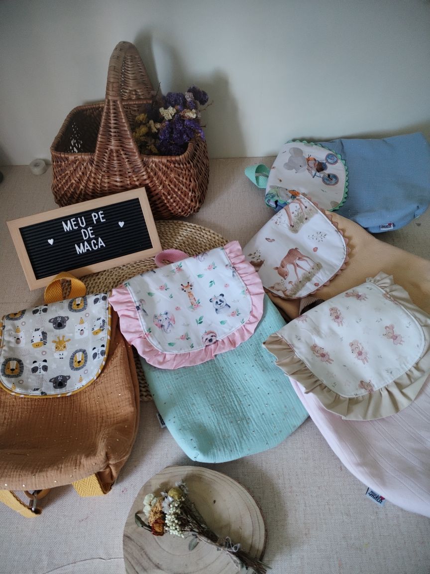 Mochila Infantil Personalizada em Algodão Oeko-Tex – Ideal para Creche e Jardim de Infância - Meu Pé de Maçã