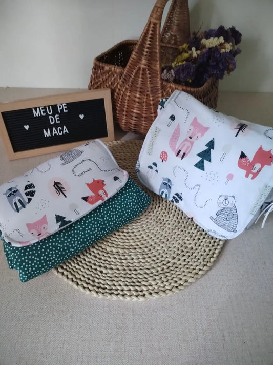 Pack Mudança Express - Bolsa Fraldas e Toalhitas e Muda Fraldas Meu Pé de Maçã