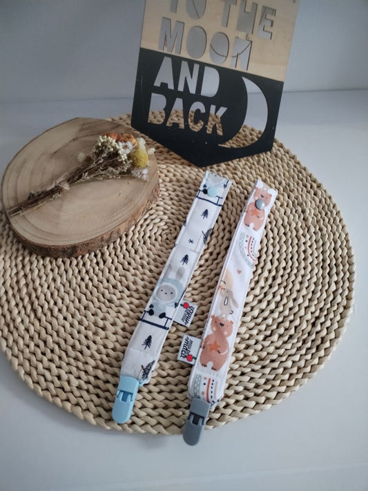 fita prende chupeta personalizada com esquimós e ursos