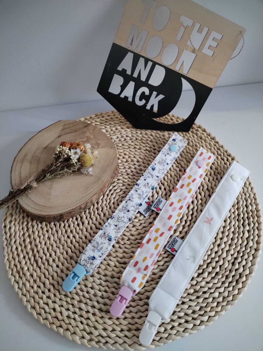 conjunto fita prende chupeta personalizada floral