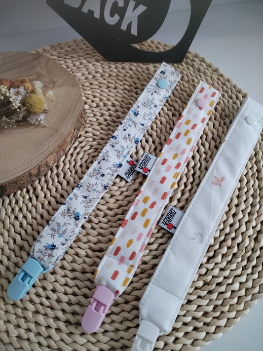 conjunto fita prende chupeta personalizada floral feito à mão