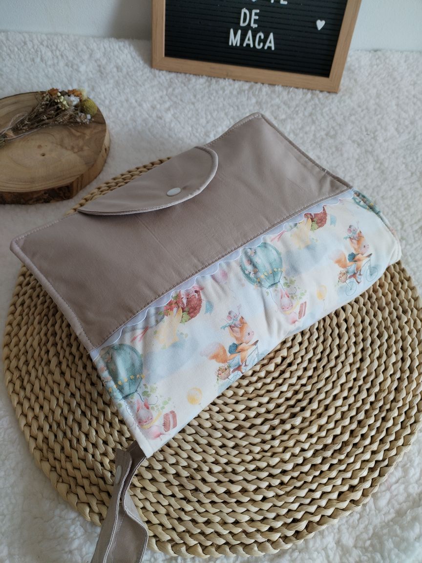 Bolsa Muda Fraldas 3 em 1 - Coelhinhos e raposas nas nuvens
