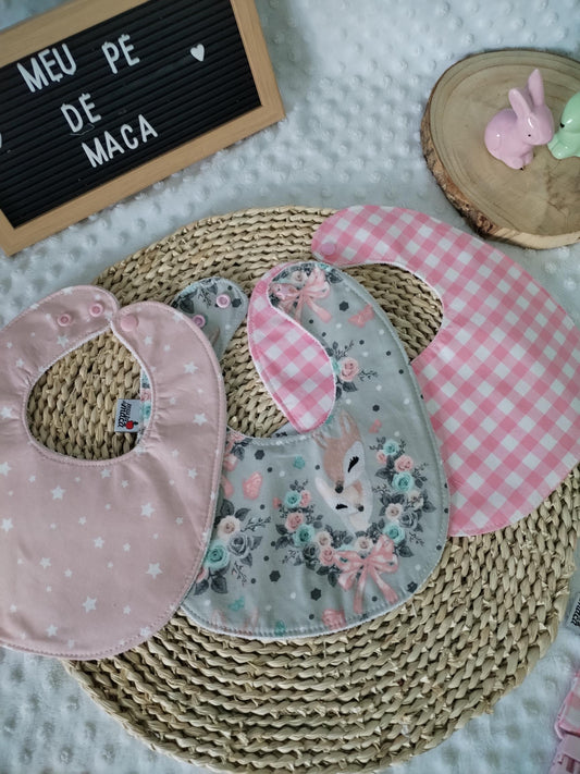 Conjunto babetes e fita prende chucha - Meu Pé de Maçã