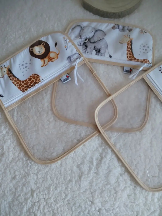 Conjunto 3 saquinhos transparentes - Animais da Selva - Meu Pé de Maçã