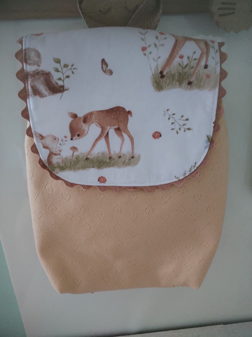 Mochila Infantil Bege com Ursinhos – Personalizada com Nome - Meu Pé de Maçã