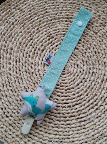 Fita Prende-chupeta com aplicação - Estrela - Meu Pé de Maçã