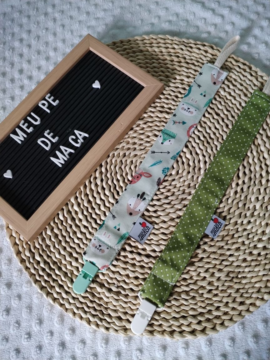 Conjunto 2 Fitas Prende Chupeta - Verde - Meu Pé de Maçã