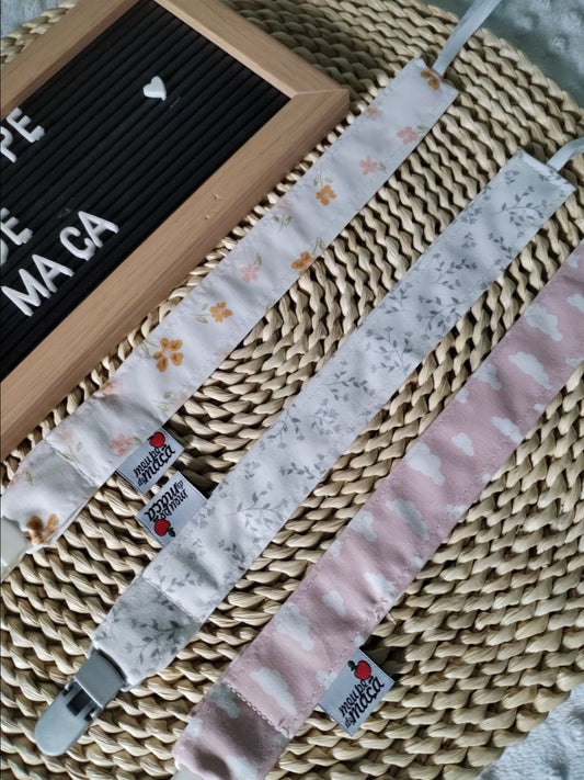 Conjunto 3 Fitas Prende Chupeta - Floral - Meu Pé de Maçã