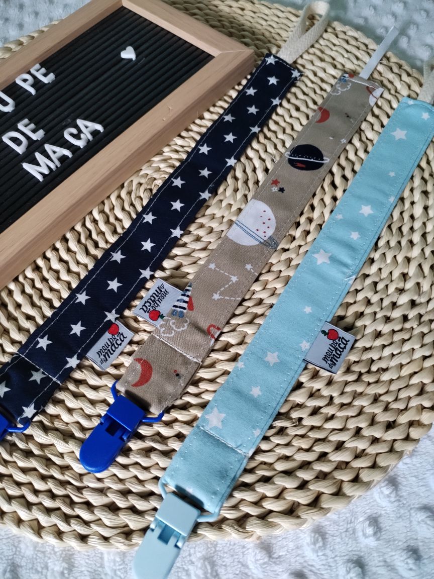 Conjunto 3 Fitas Prende Chupeta - Espaço - Meu Pé de Maçã