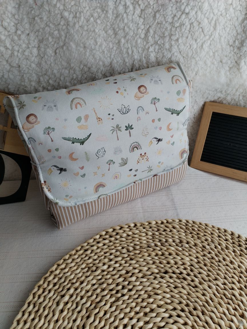 Conjunto Bolsa fraldas e toalhitas, muda fraldas e porta documentos - Selva