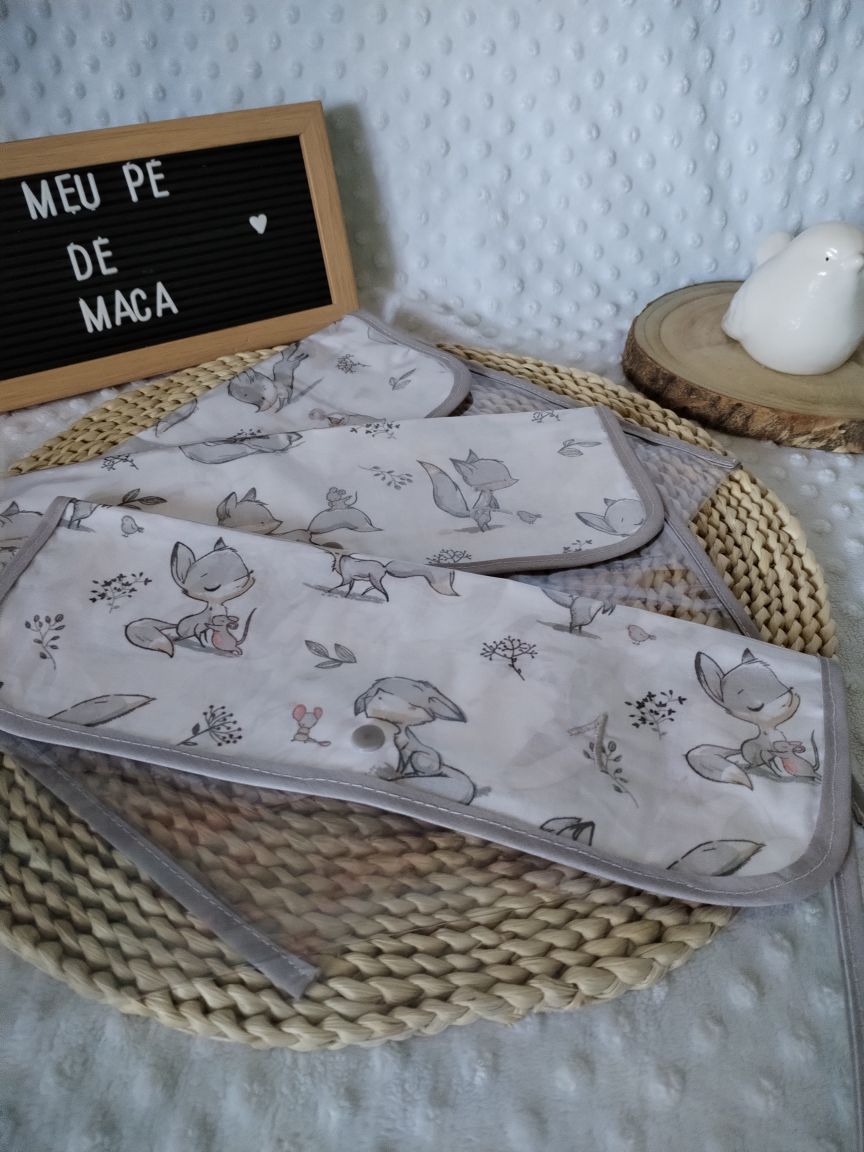 Conjunto 3 Saquinhos numerados para a roupa do bebé - Raposas - Meu Pé de Maçã