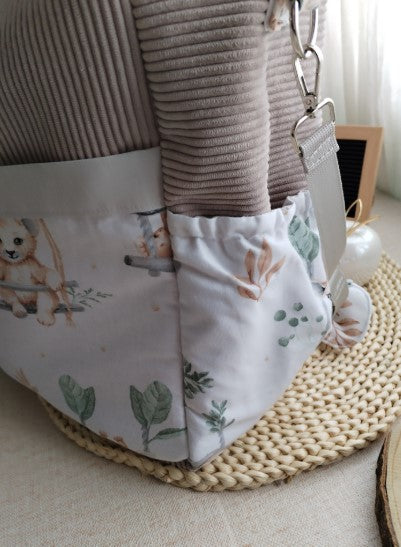 Mala de Maternidade / Bebé - cinza com animais - Meu Pé de Maçã