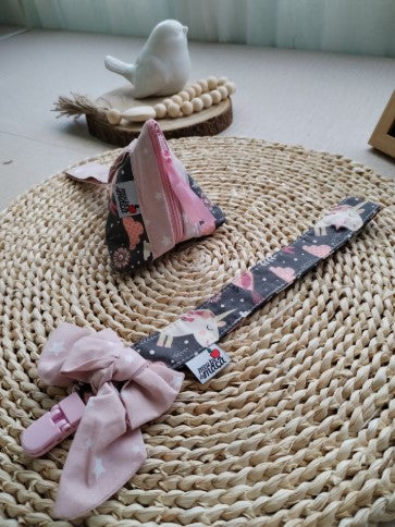 Conjunto Bolsinha e Fita Chucha - Unicórnios - Meu Pé de Maçã