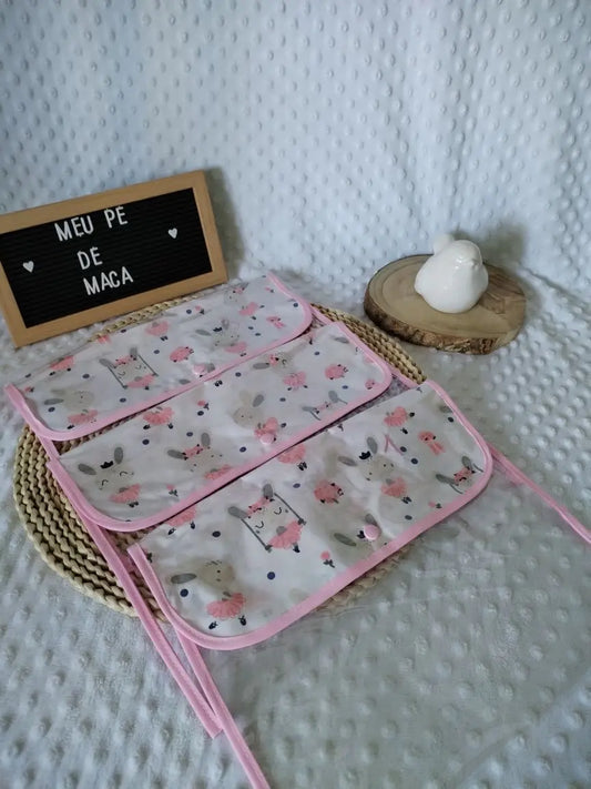 Conjunto 3 Saquinhos numerados para a roupa do bebé - Coelhinhas - Meu Pé de Maçã