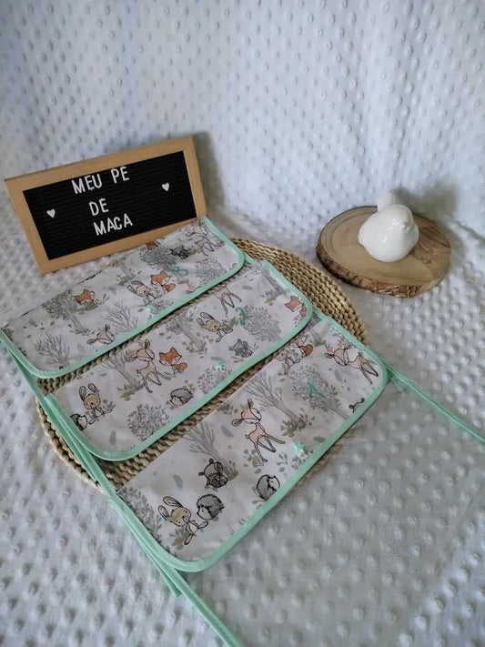 Conjunto 3 Saquinhos numerados para a roupa do bebé - Animais do Bosque - Meu Pé de Maçã
