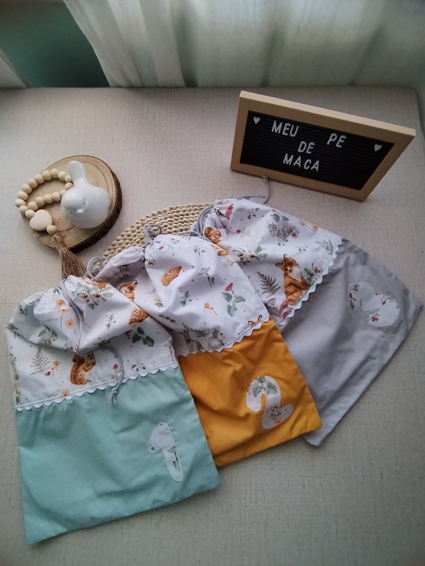 Conjunto Saquinhos para a Roupa do Bebé - Meu Pé de Maçã