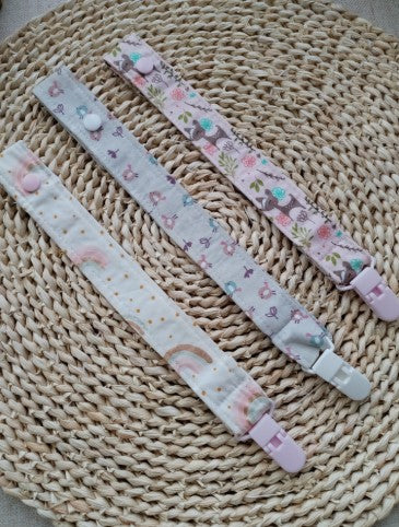 conjunto fita prende chupeta personalizada arco íris