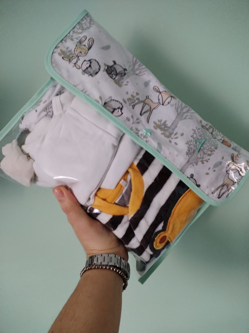 Conjunto 3 Saquinhos numerados para a roupa do bebé - Animais do Bosque - Meu Pé de Maçã