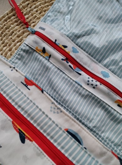 Bolsa para fraldas e toalhitas - Aviões - Meu Pé de Maçã