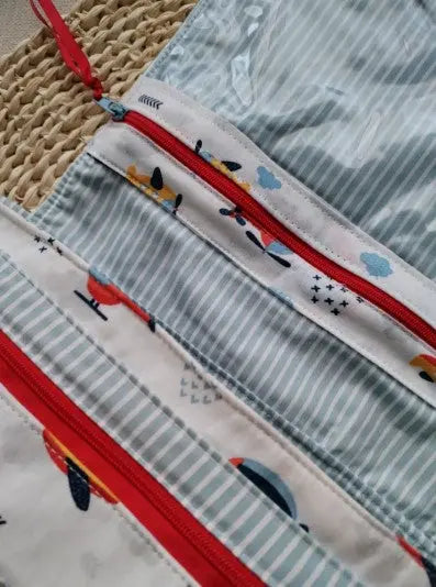 Bolsa para fraldas e toalhitas - Aviões - Meu Pé de Maçã