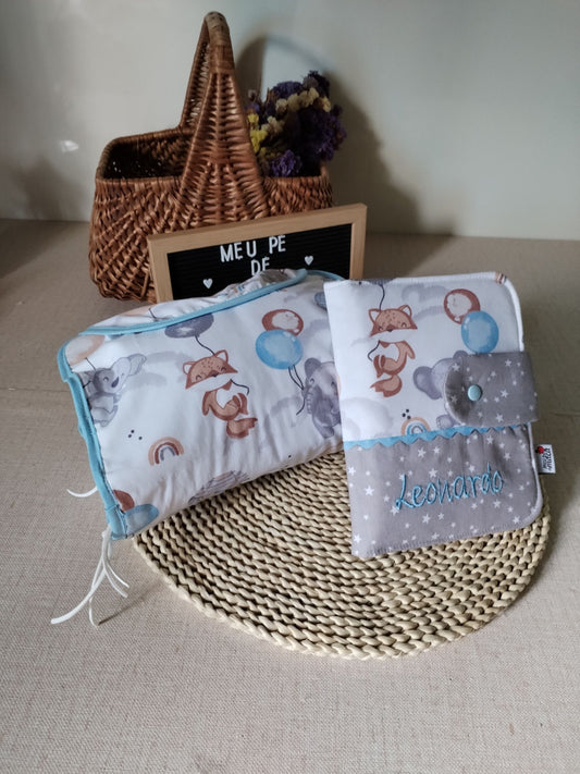 Pack Essenciais de Passeio - Bolsa tudo em um e Porta Documentos - Meu Pé de Maçã 