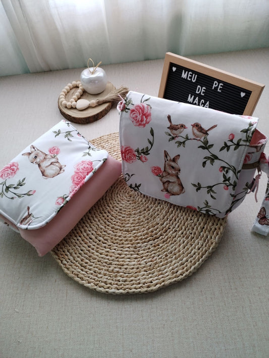 Pack Mudança Express - Bolsa Fraldas e Toalhitas e Muda Fraldas - Meu Pé de Maçã 