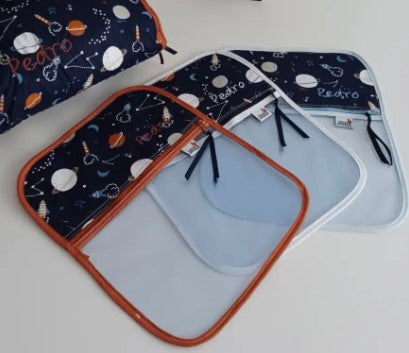 Conjunto 3 Saquinhos Transparentes - Personalize ao seu gosto - Meu Pé de Maçã 