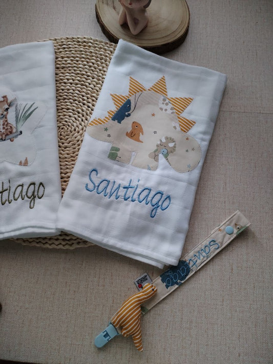 Fralda Personalizada Dinossauro - Meu Pé de Maçã 