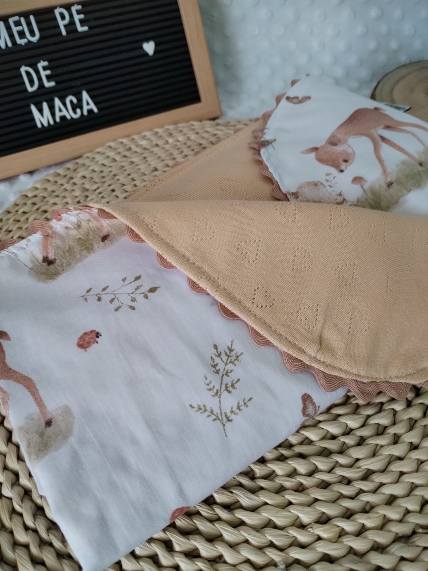Mantinha de bebé Meia Estação e Verão -Animais da Floresta - Meu Pé de Maçã 