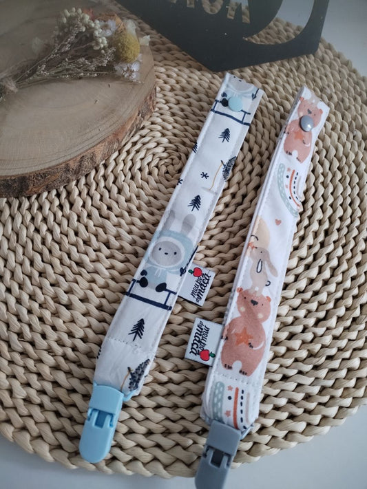 fita chucha prende chupeta personalizada com ursinhos e esquimós
