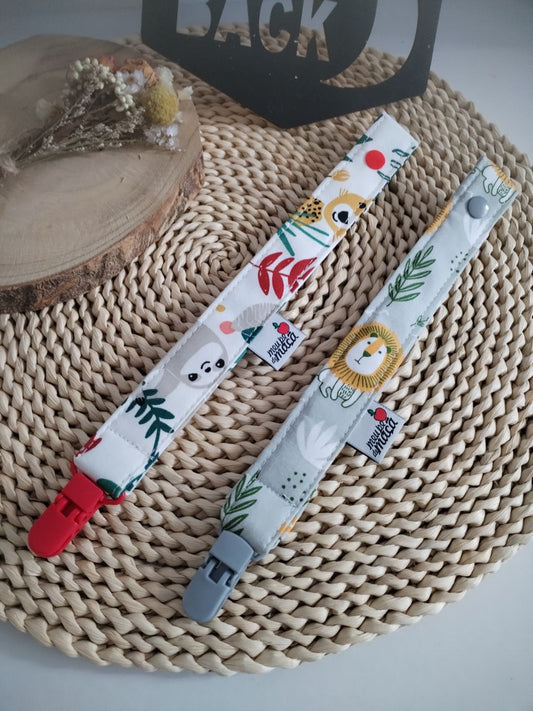 fita chucha prende chupeta personalizada animais da selva