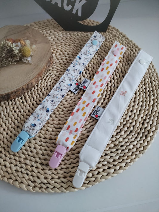 conjunto fita prende chupeta personalizada floral artesanal