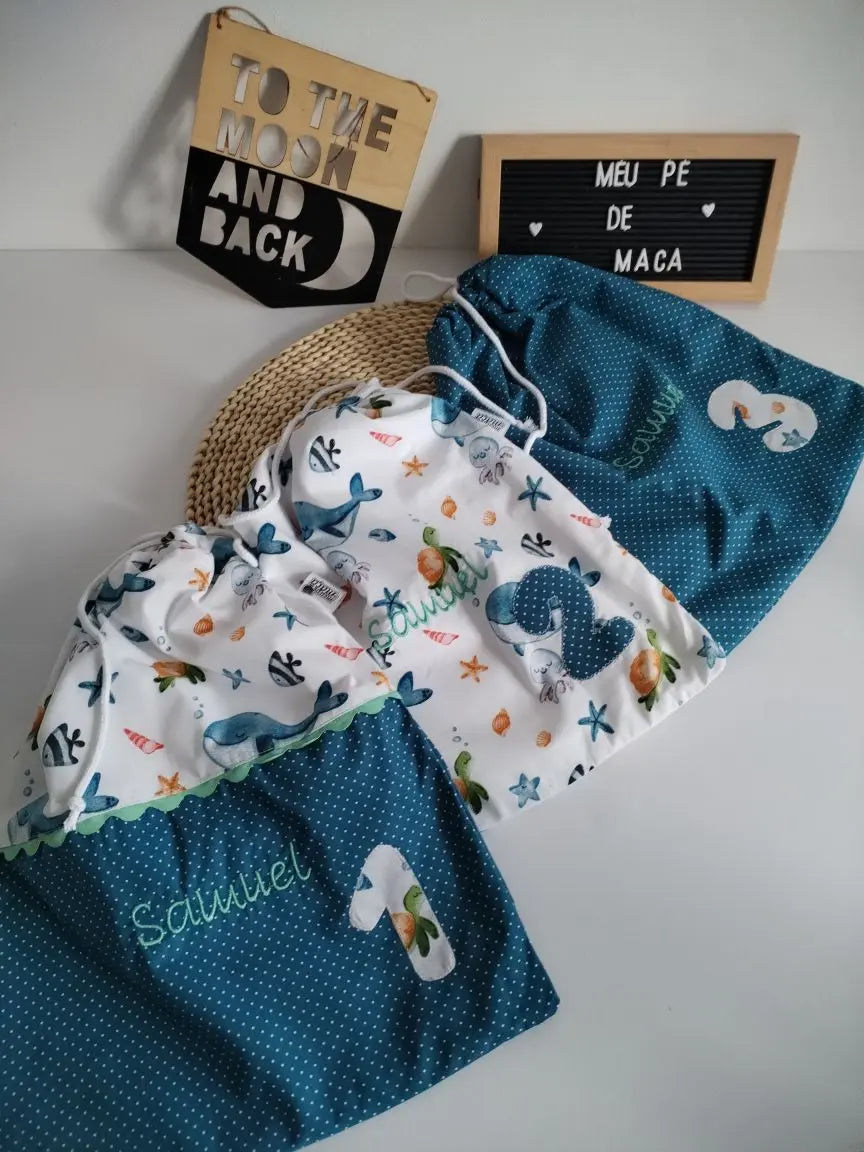 Saquinhos de tecido para a roupa do seu bebé - Escolha o Padrão Meu Pé de Maçã