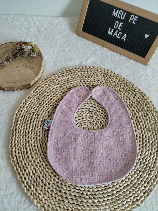Babete da baba de Bebé - Musselina floral rosa