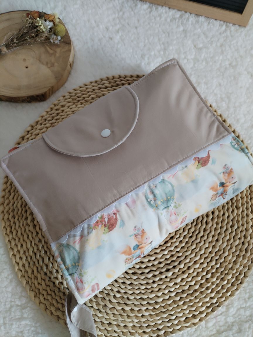 Bolsa Muda Fraldas 3 em 1 - Coelhinhos e raposas nas nuvens