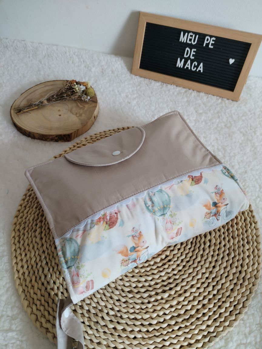 Bolsa Muda Fraldas 3 em 1 - Coelhinhos e raposas nas nuvens