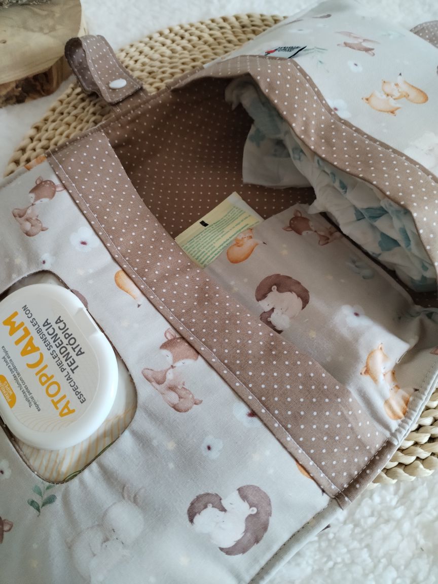 Bolsa fraldas e toalhitas 3 em 1 - Animais Fofinhos