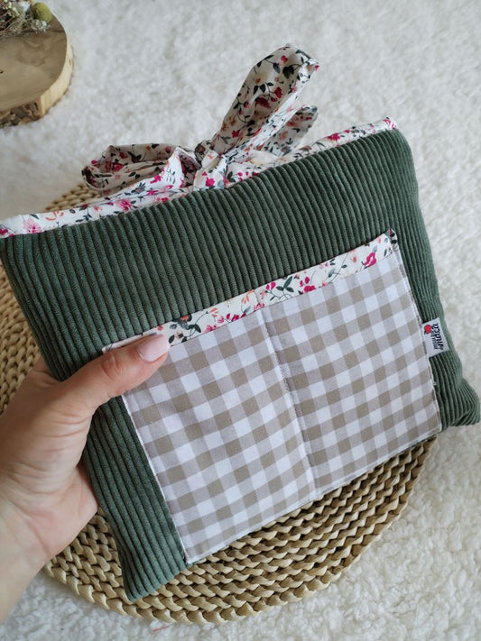 Book Sleeve Verde Seco e Floral