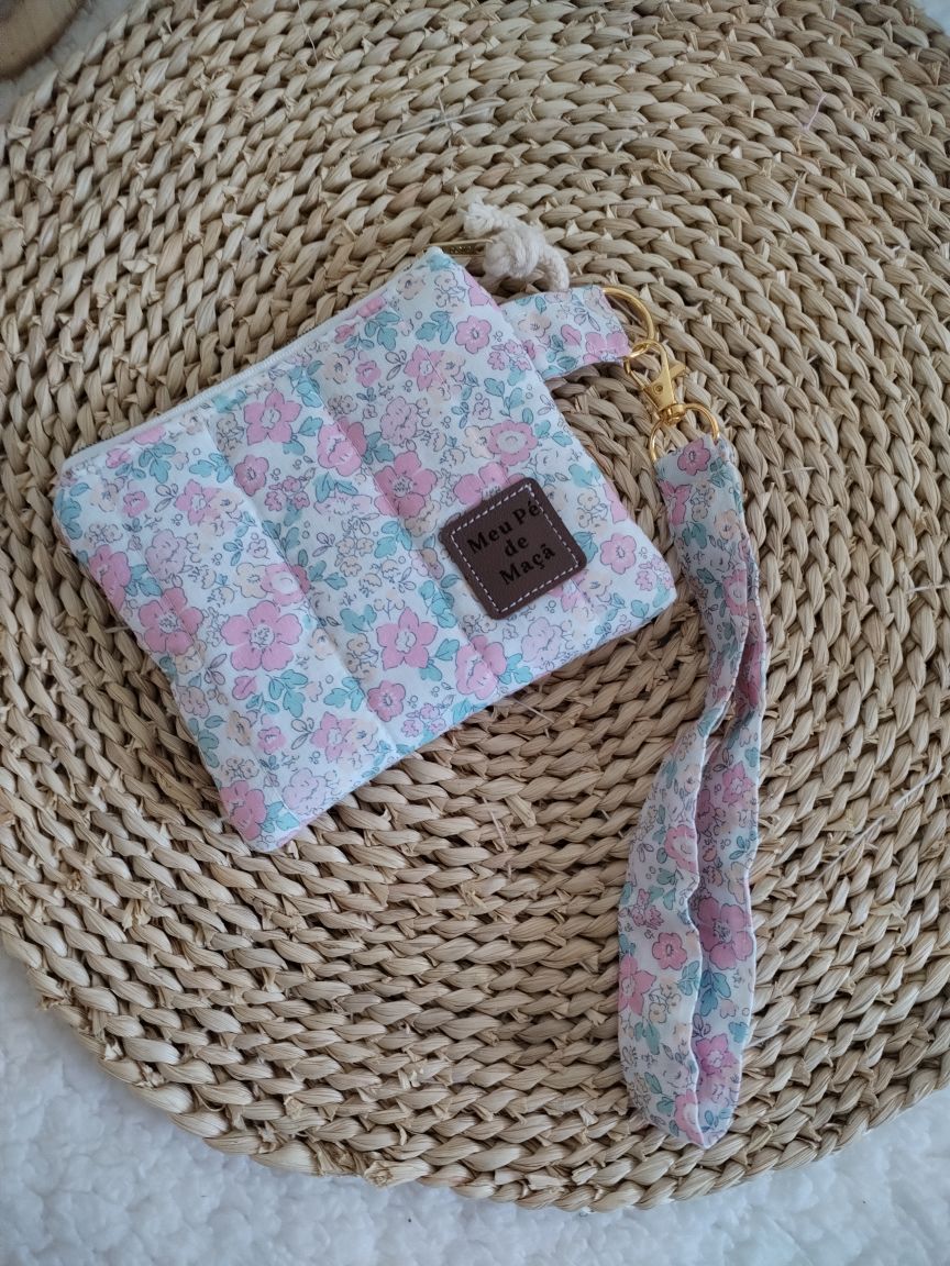 Carteirinha de Moedas e Cartões com Pega Removível – Floral