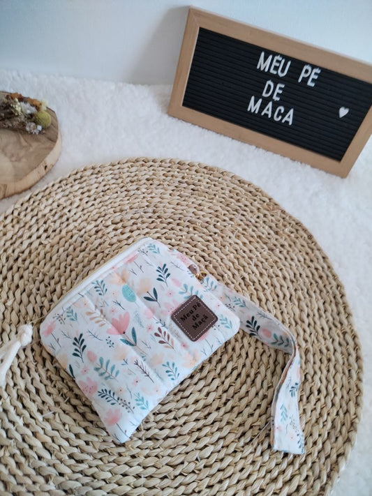 Carteirinha de Moedas e Cartões com Pega Removível – Floral com interior Vichy