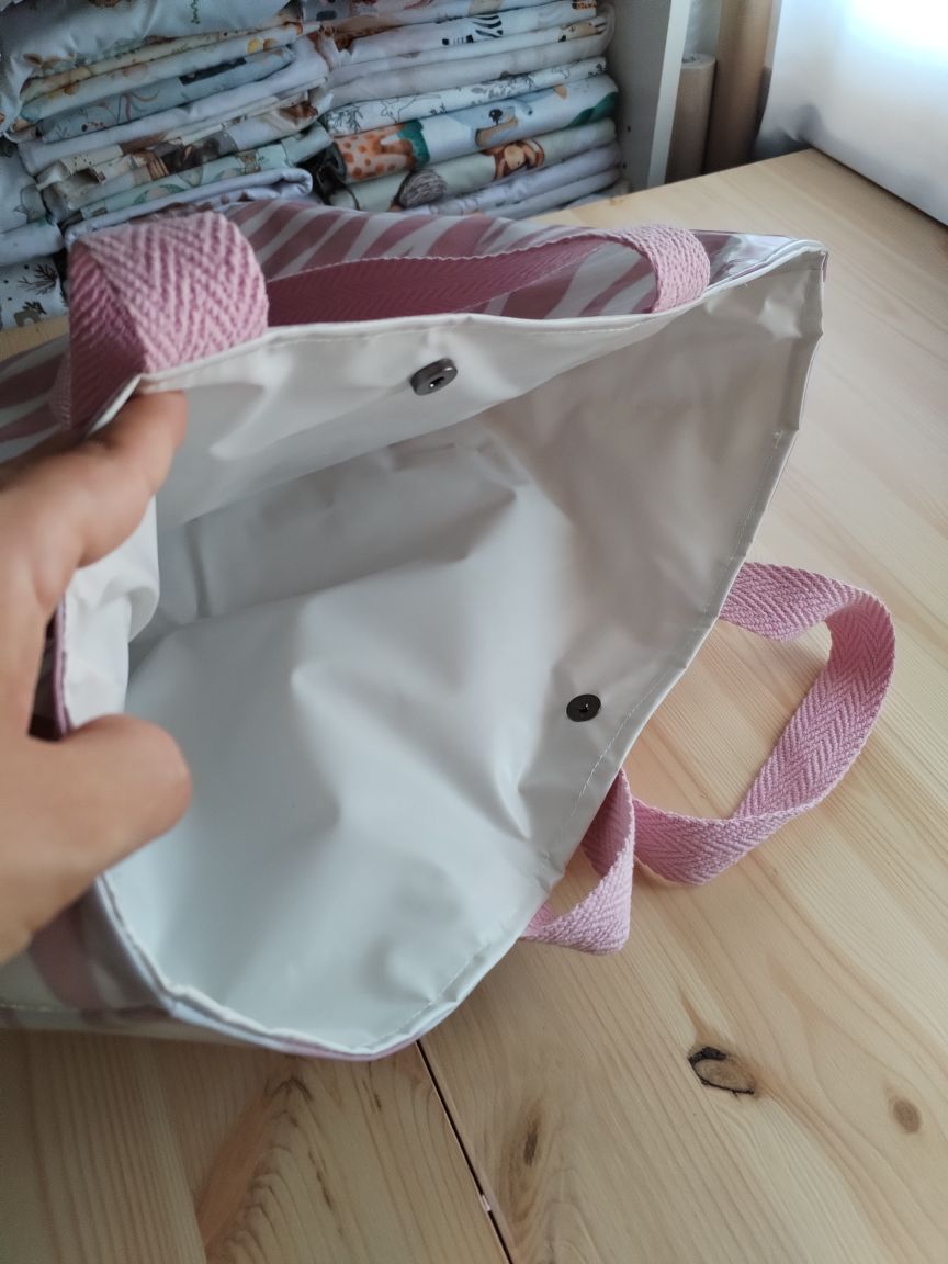 Conjunto Mala de Praia + Necessaire Rosa e branco| Edição Limitada