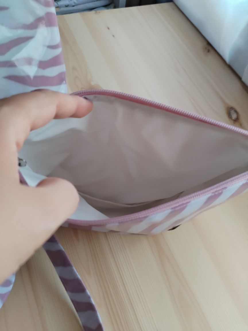 Conjunto Mala de Praia + Necessaire Rosa e branco| Edição Limitada