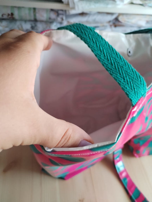 Conjunto Mala de Praia + Necessaire Rosa e Azul Petróleo| Edição Limitada