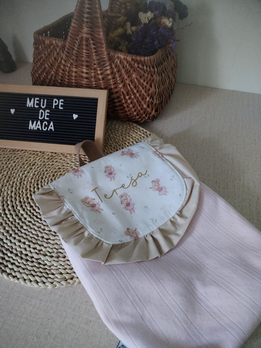 Mochila Infantil Personalizada em Algodão Oeko-Tex – Ideal para Creche e Jardim de Infância - Meu Pé de Maçã 