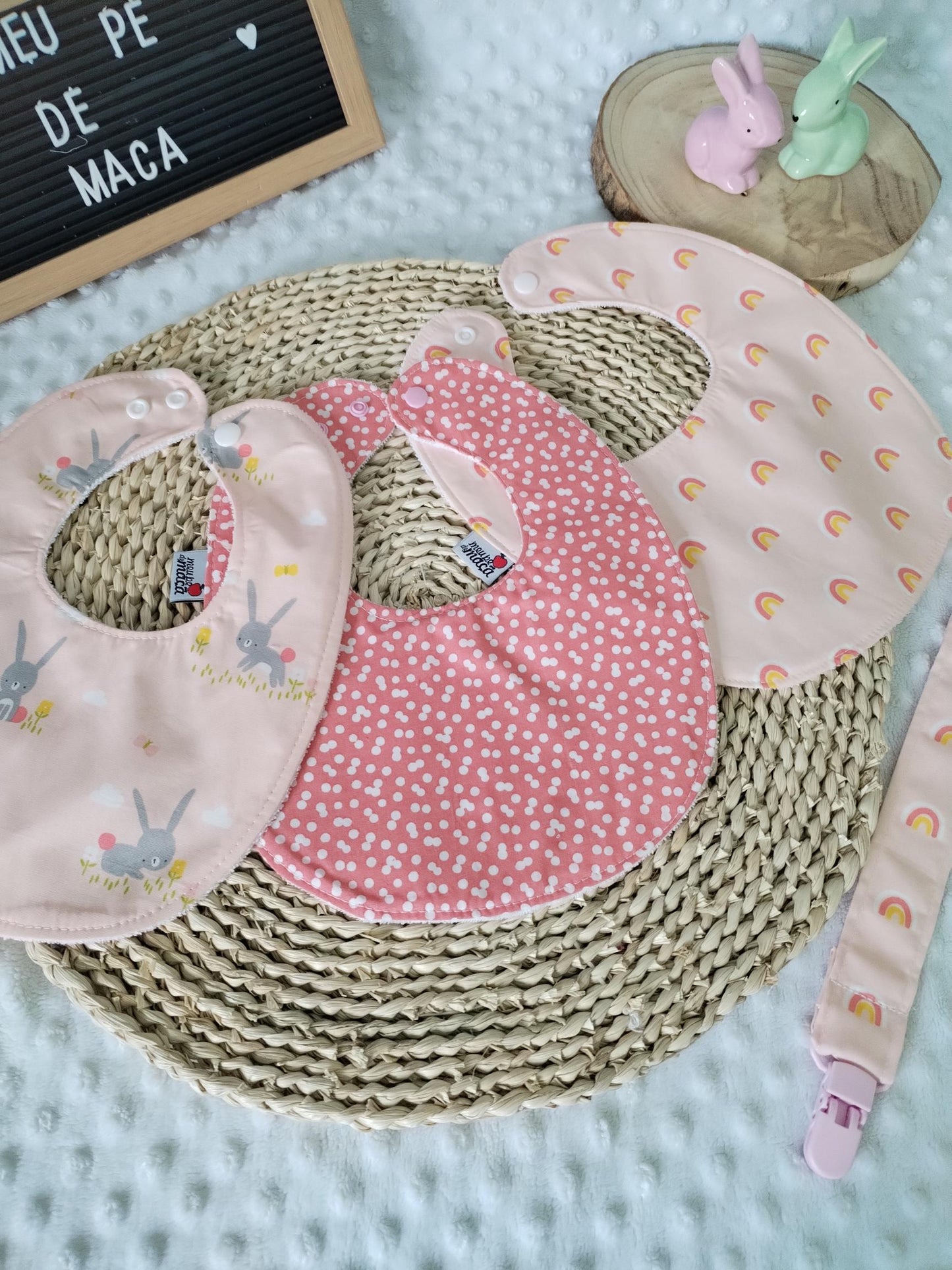 Conjunto Babetes e Fita da Chucha - Meu Pé de Maçã 