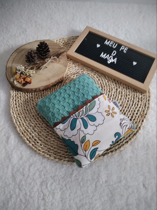 Bolsa Acolchoada para E-Reader – Compatível com Kindle e Kobo (13×18 cm) - Waffle Verde - Meu Pé de Maçã 