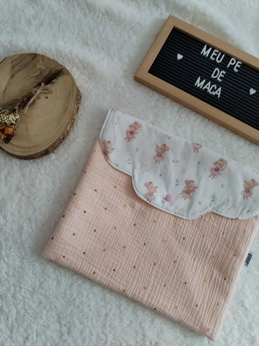 Bolsa Envelope - Primeira Roupinha - Ratinhas Bailarinas - Meu Pé de Maçã 